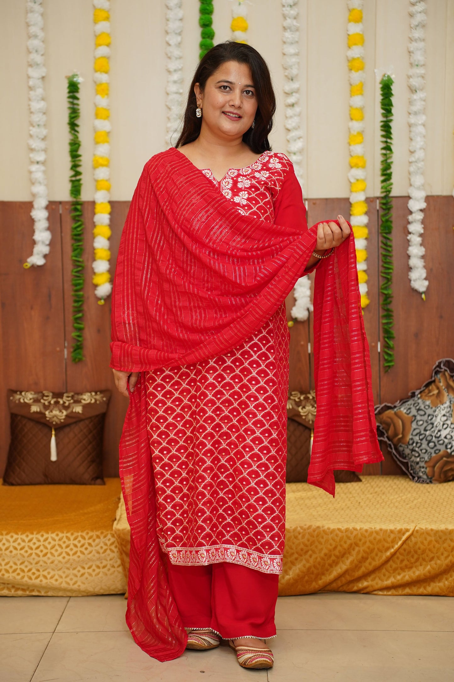 red suit for women