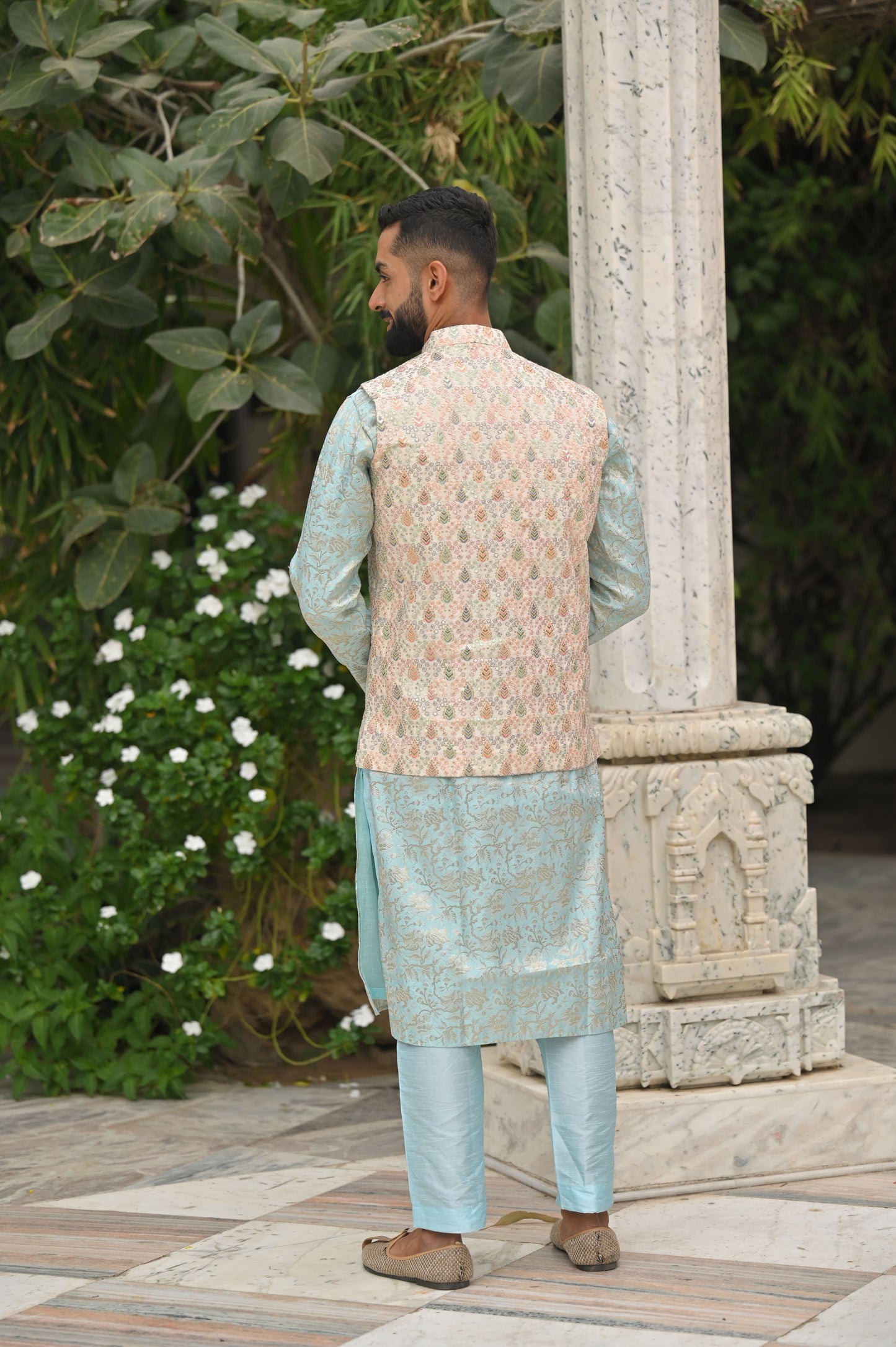 Men's Plus Size Skyline Accent Kurta Vasket Set