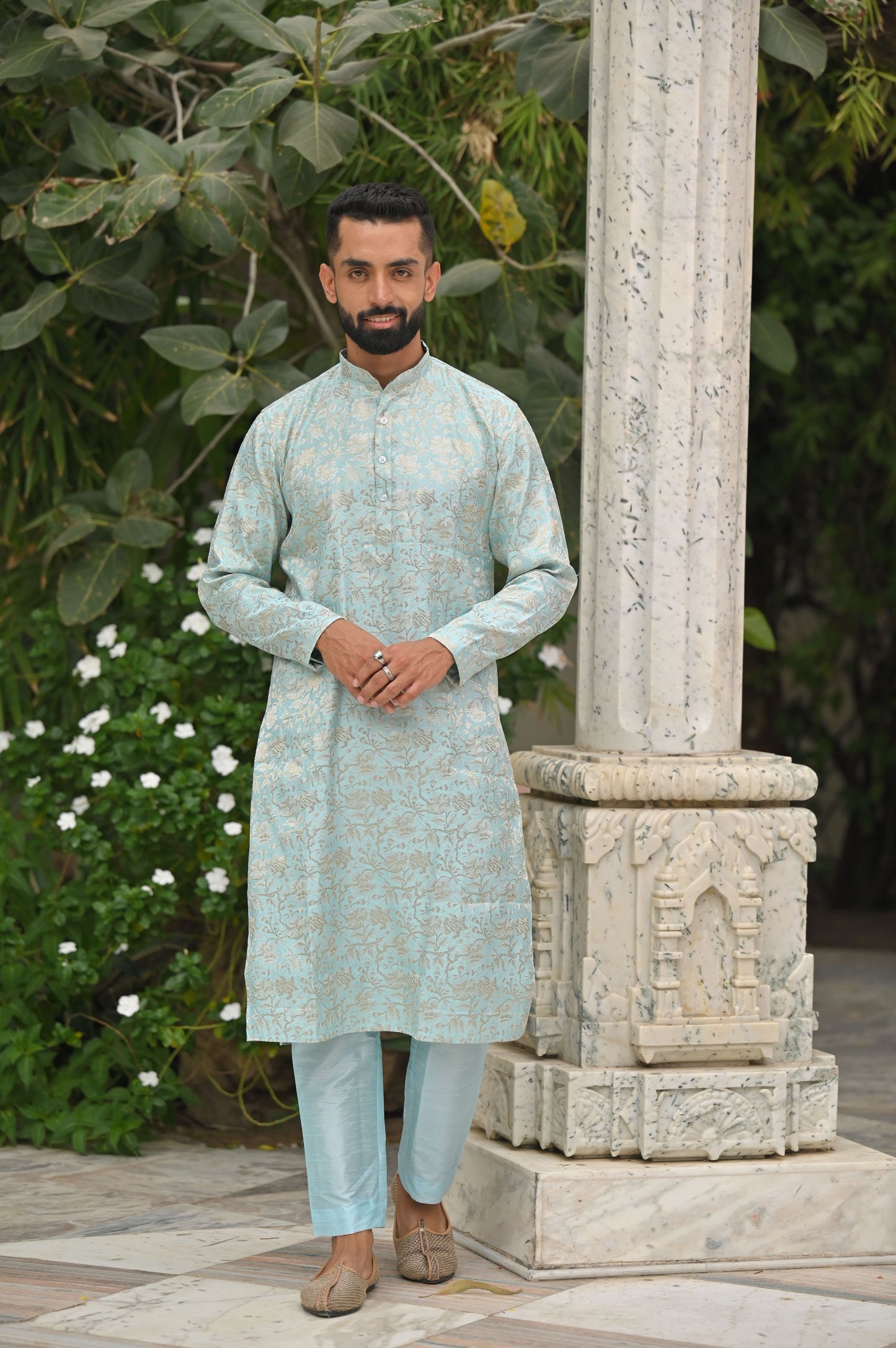 Men's Plus Size Skyline Accent Kurta Vasket Set