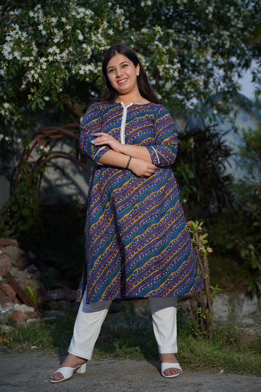 Neel Lehriya A-line Cotton Kurta