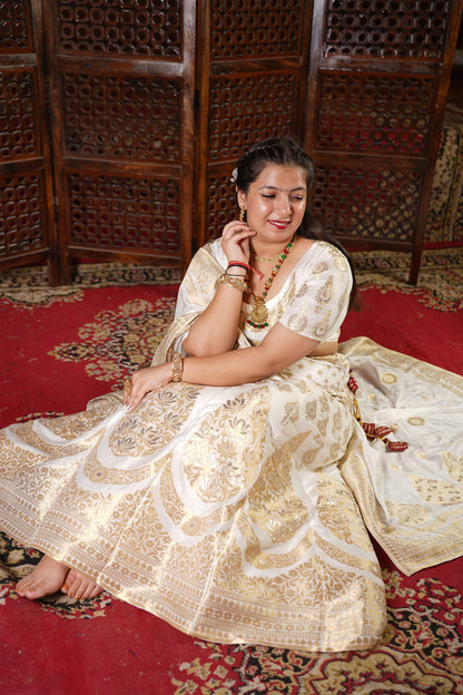 Nurvi Jacquard Silk Lehenga