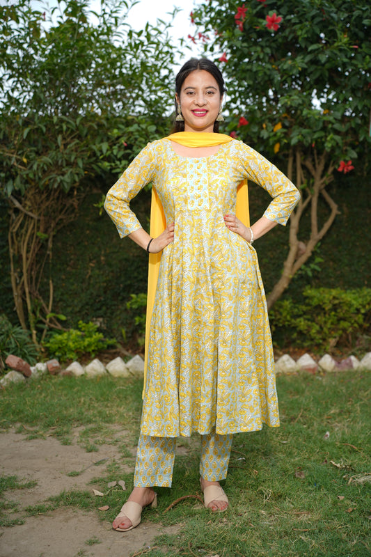 Yellow Anarkali Suit