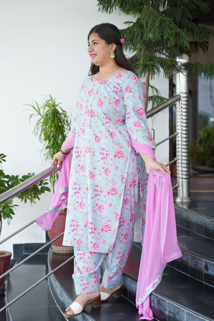 Dusky Fuchsia Floral Salwar Suit