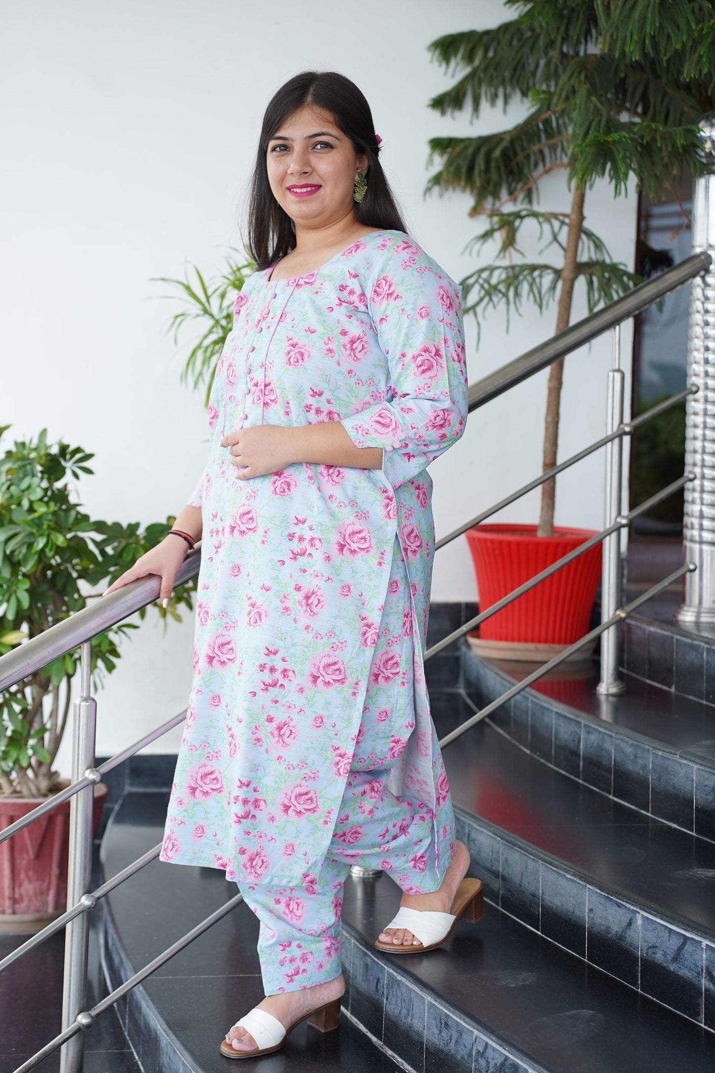 Dusky Fuchsia Floral Salwar Suit