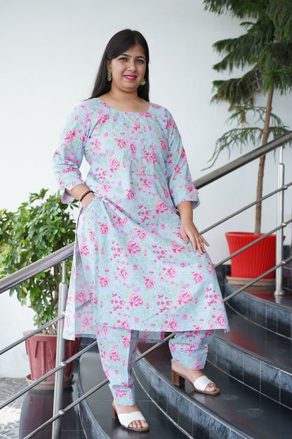 Dusky Fuchsia Floral Salwar Suit