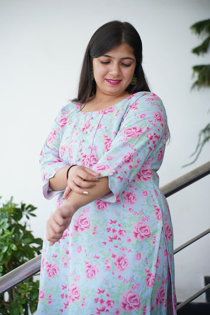 Dusky Fuchsia Floral Salwar Suit