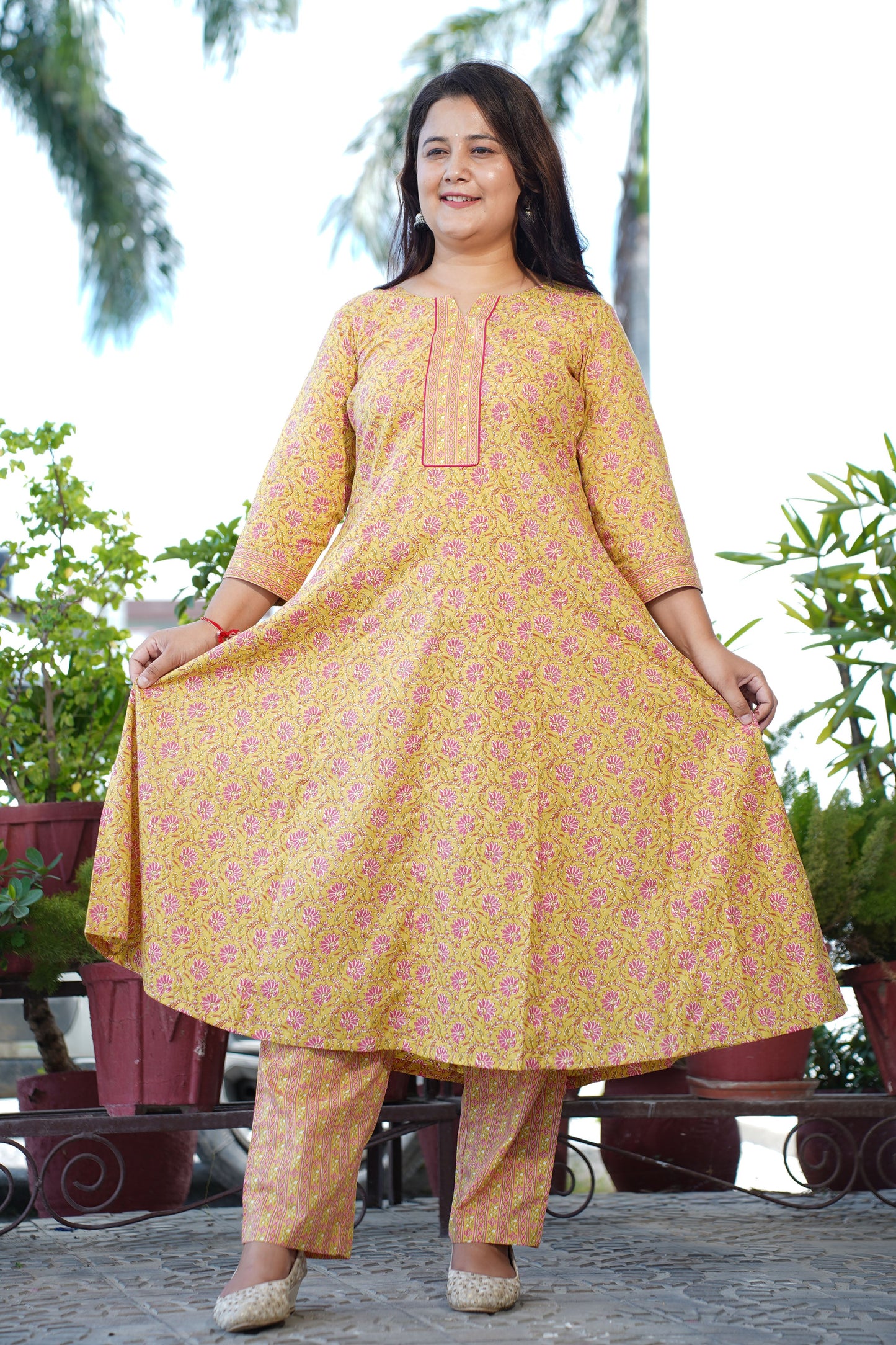 Deep Yellow Bagh Anarkali Set