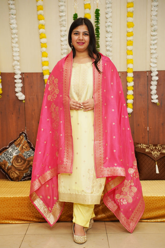 Pink Lemonade Jacquard Silk Suit