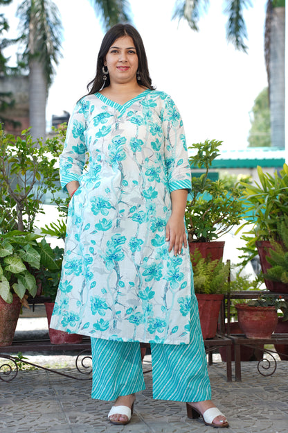 Dreamy Blue Cotton Suit Set