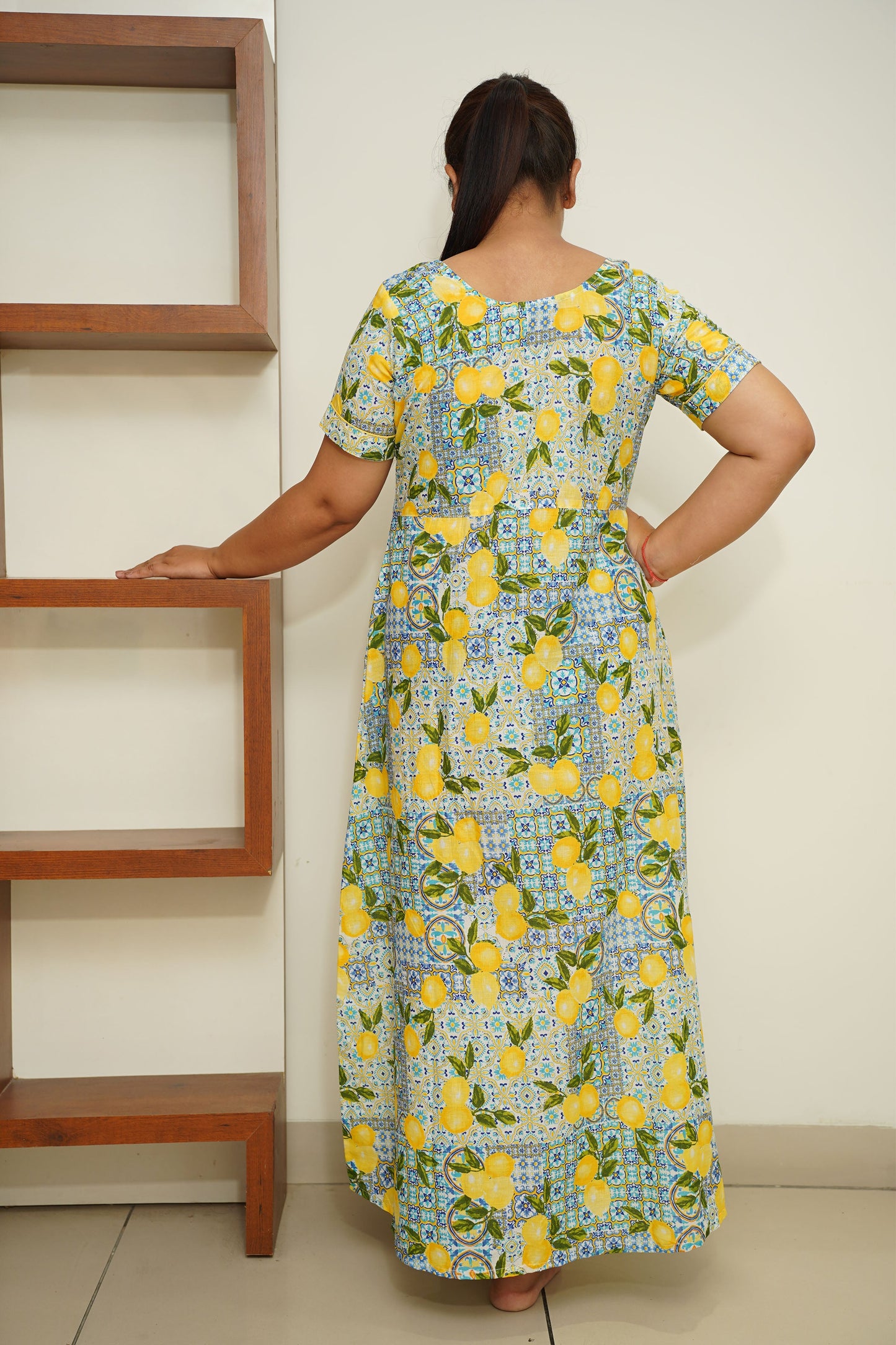 Lemon Orchid Cotton Night Gown