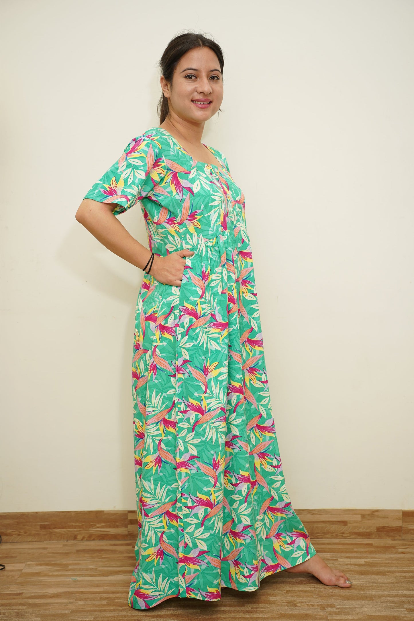 Mint Green Rayon Night Gown