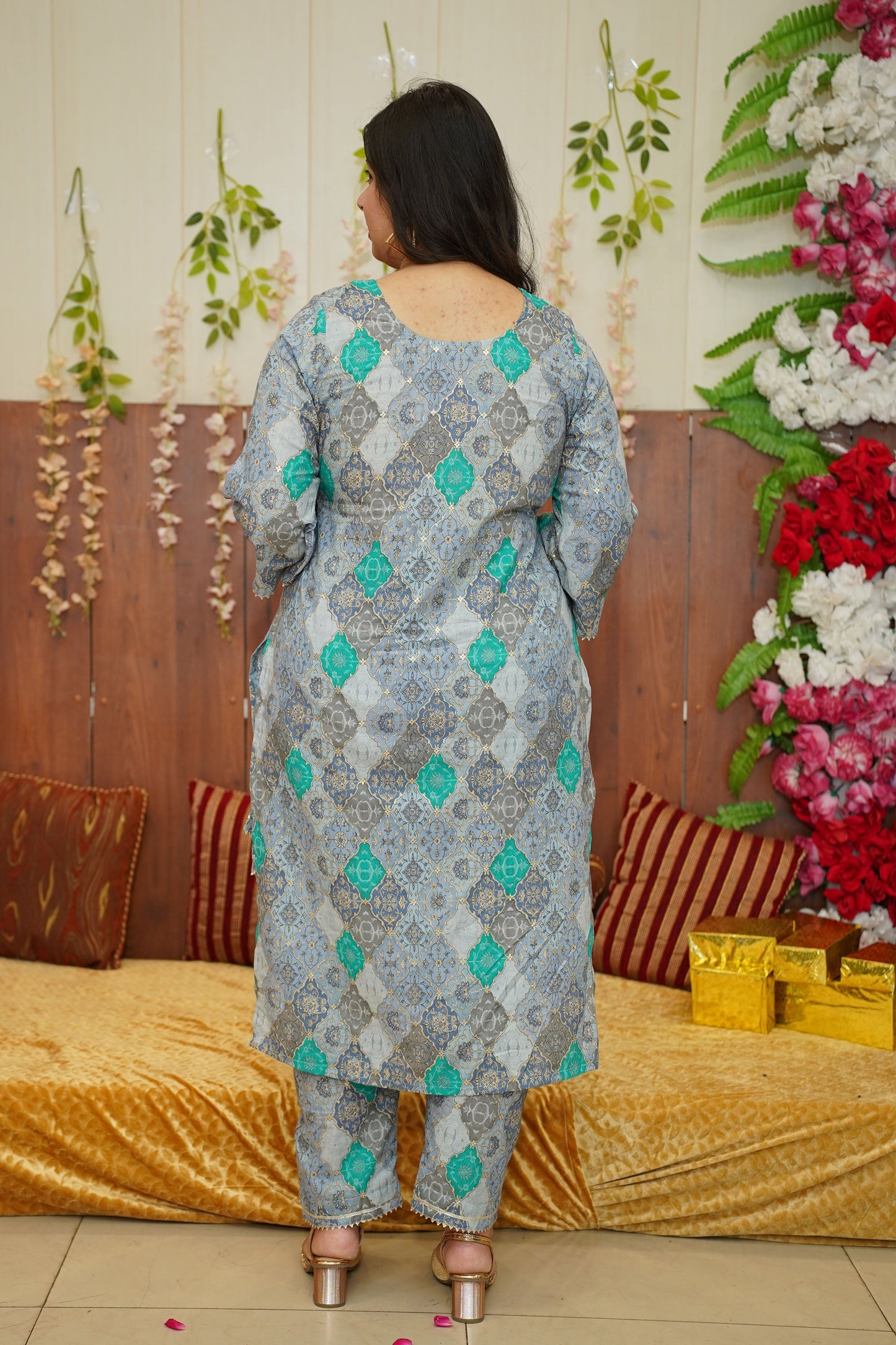 Moonlit Blue Foiled Suit Set