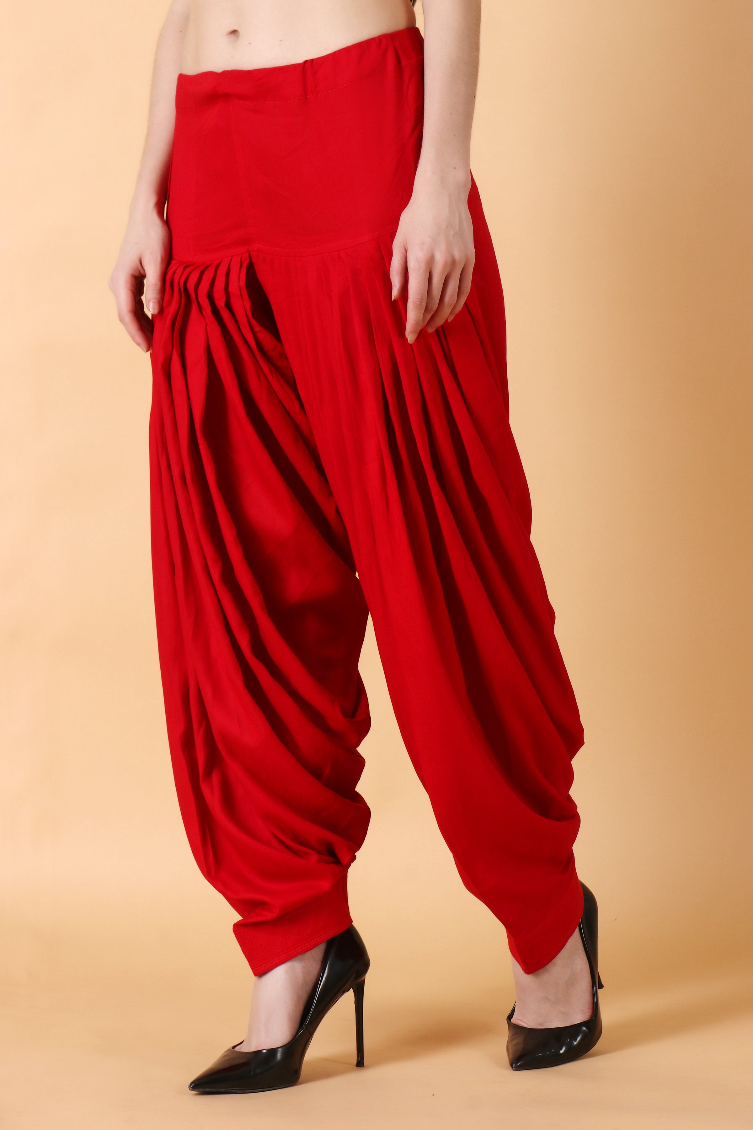 Buy GO COLORS Women Red Solid 100 Cotton Patiala Pant Online at Best  Prices in India  JioMart