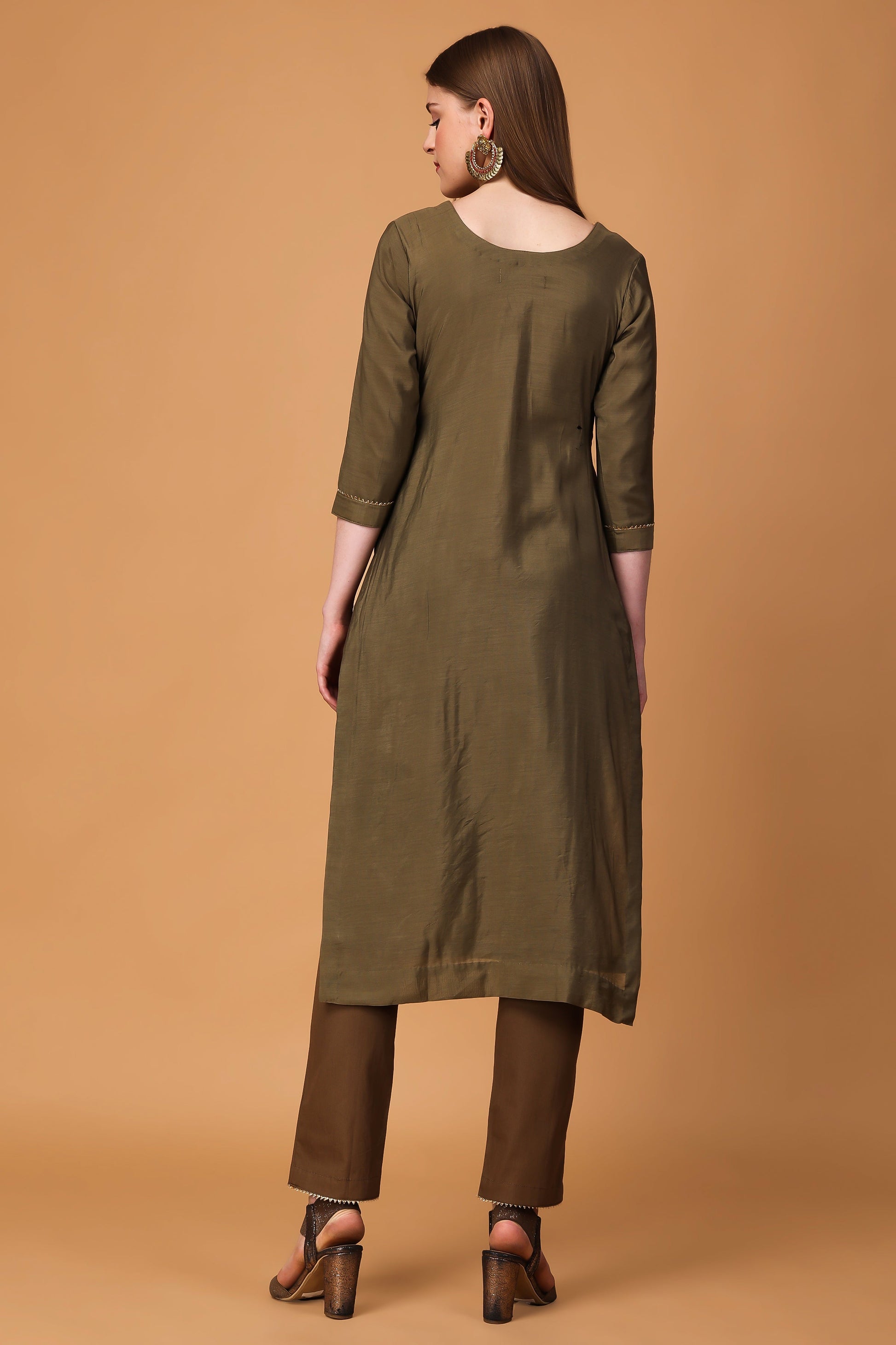 Women PLus Size Olive Opulence Fancy Suit Set