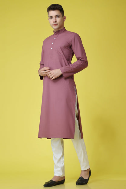 Men's Plus Size Lavish Lavender Cotton Kurta Pajama