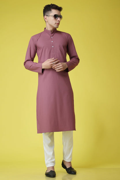 Men's Plus Size Lavish Lavender Cotton Kurta PajamaMen's Plus Size Lavish Lavender Cotton Kurta Pajama