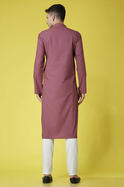 Men's Plus Size Lavish Lavender Cotton Kurta Pajama