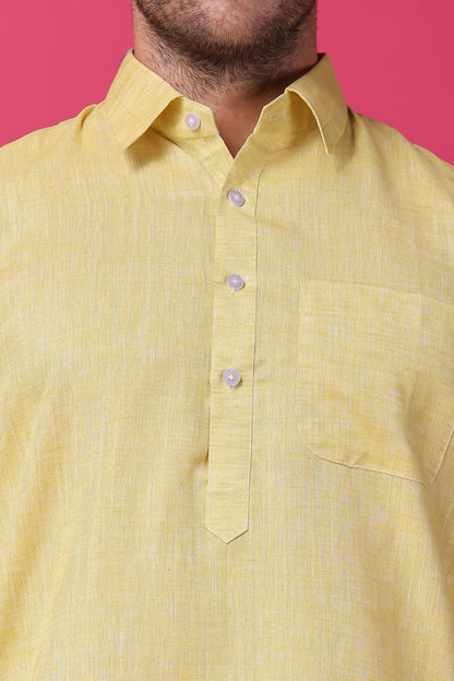 Men's Plus Size Lemon Delight Kurta Pajama Set