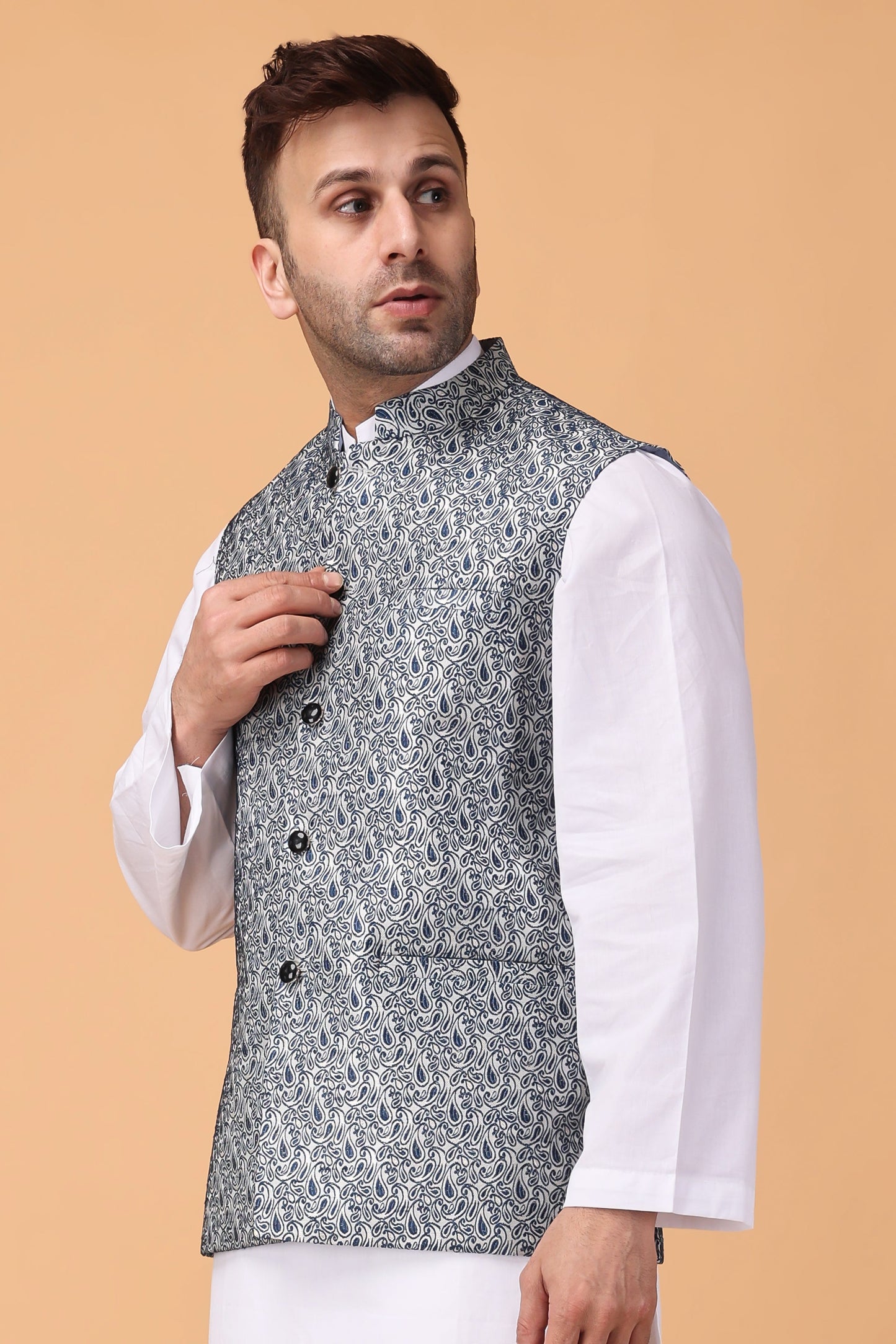 Indian Kurta Pajama With Nehru Jacket