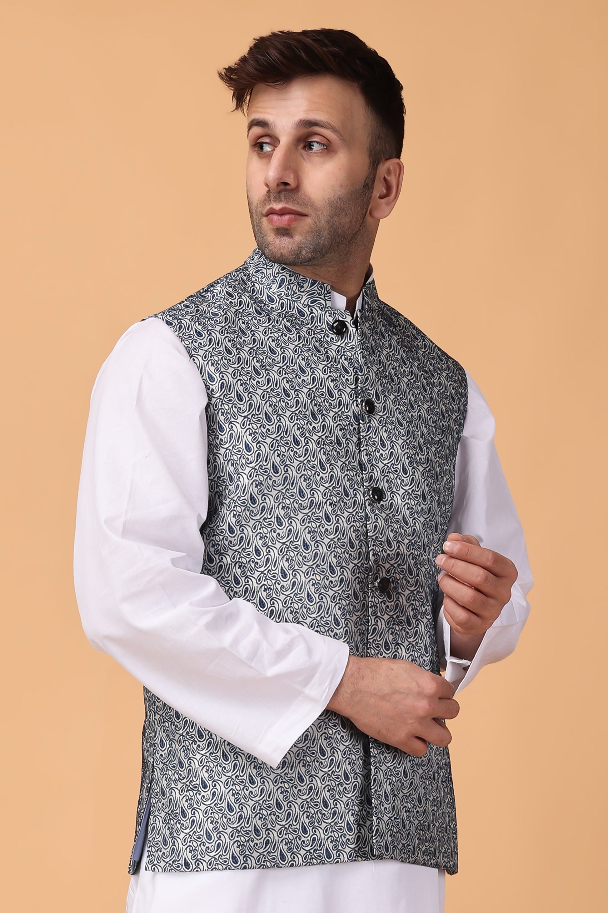 Indian Kurta Pajama With Nehru Jacket