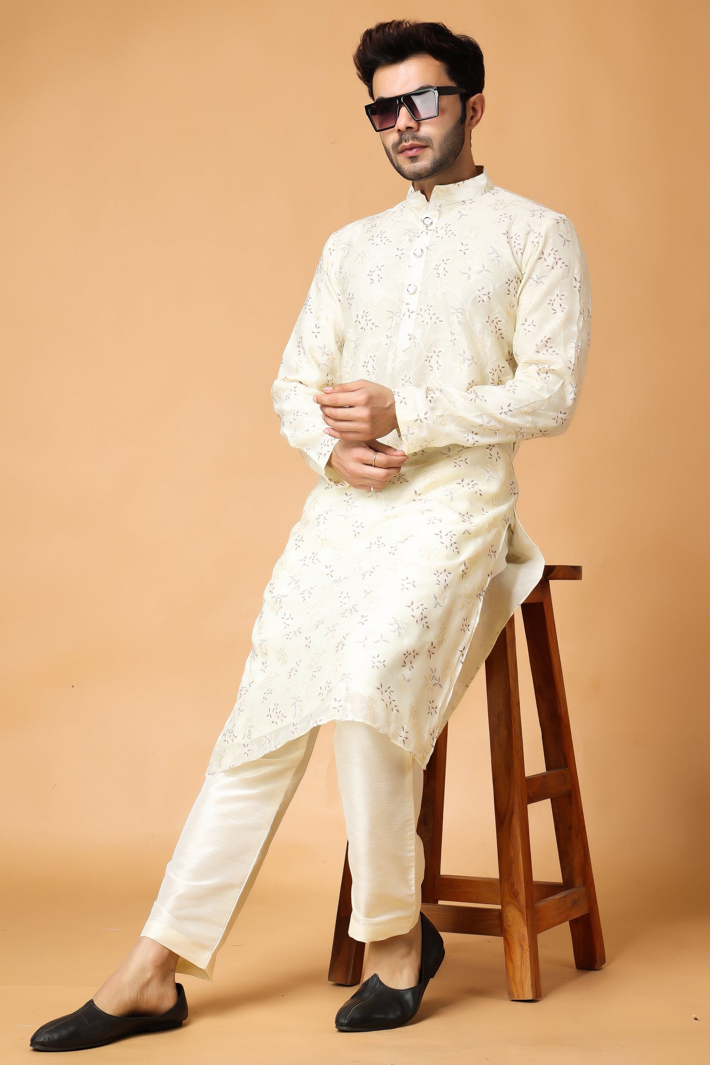 Lime Printed Modal Kurta Pajama