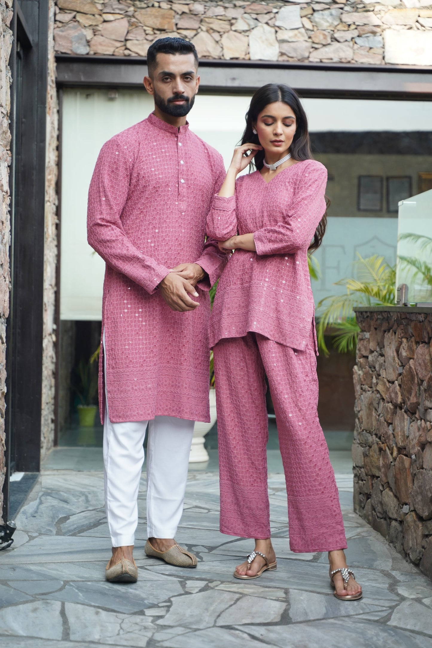 Onion Sequinned Couple Outfit