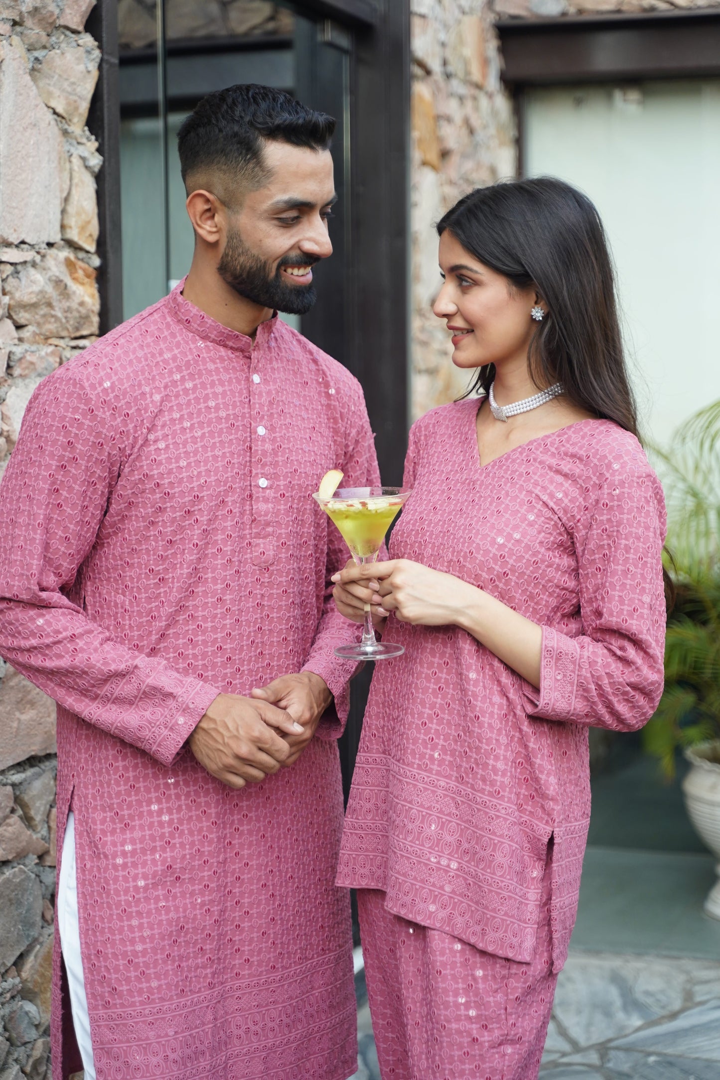 Onion Sequinned Couple Outfit