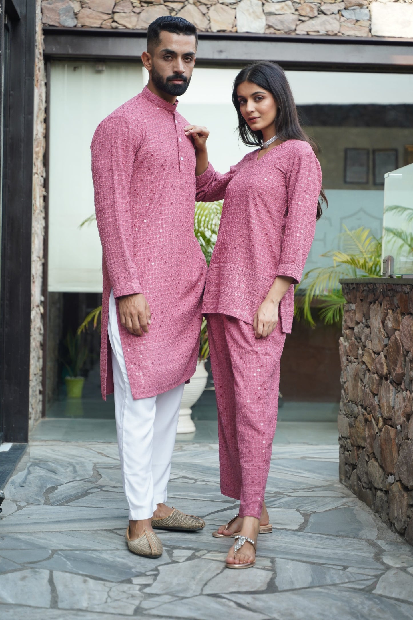 Onion Sequinned Couple Outfit