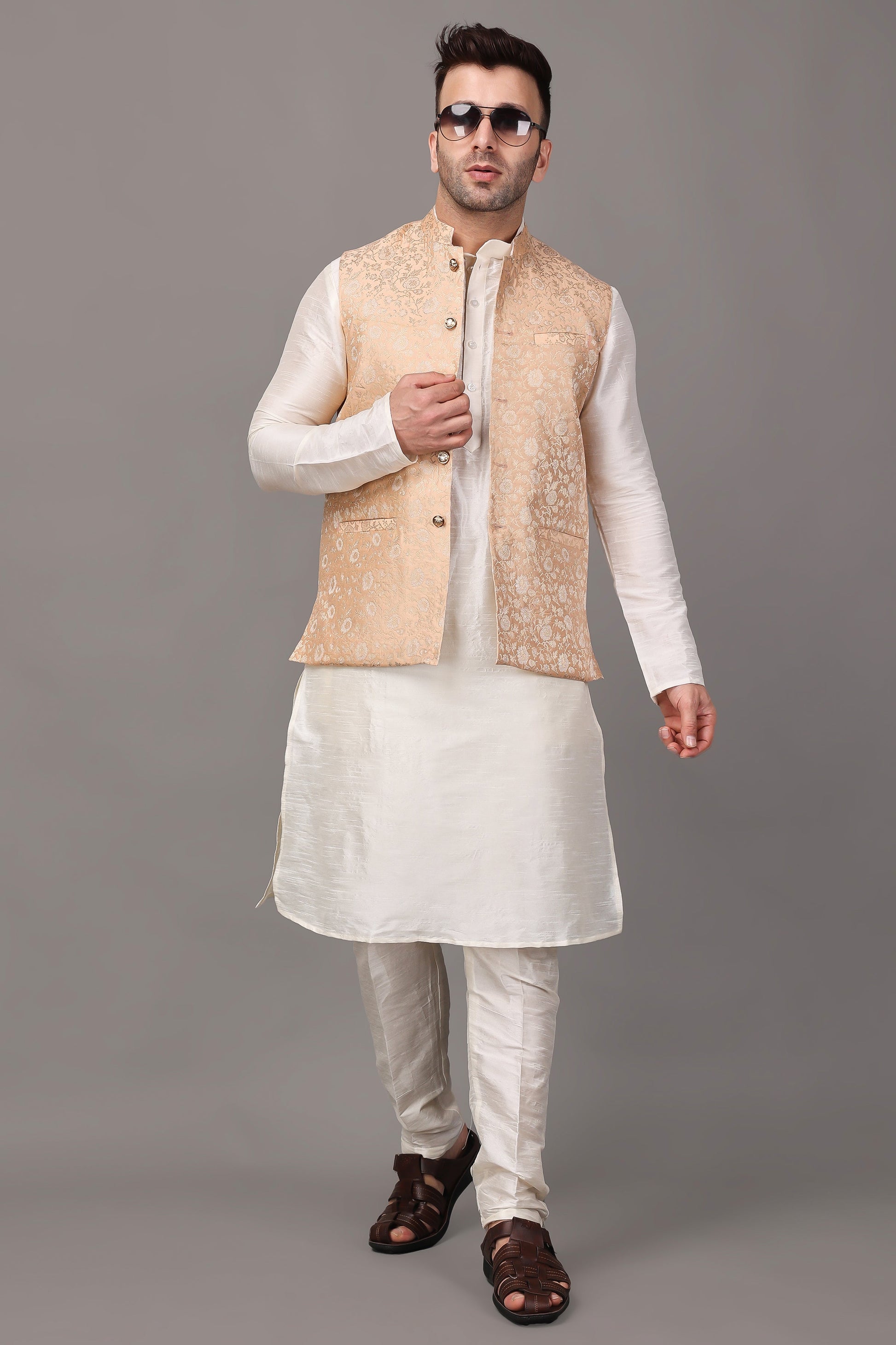 Indian Kurta Pajama With Nehru Jacket