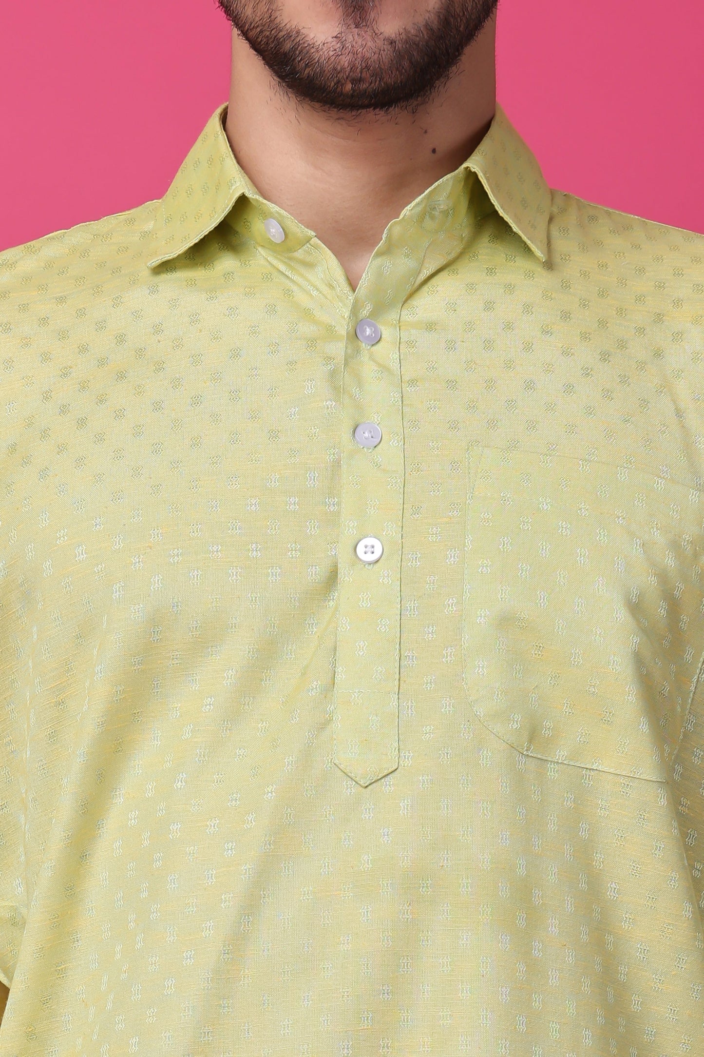 Men's Plus Size Vibrant Citrus Kurta Pajama Set