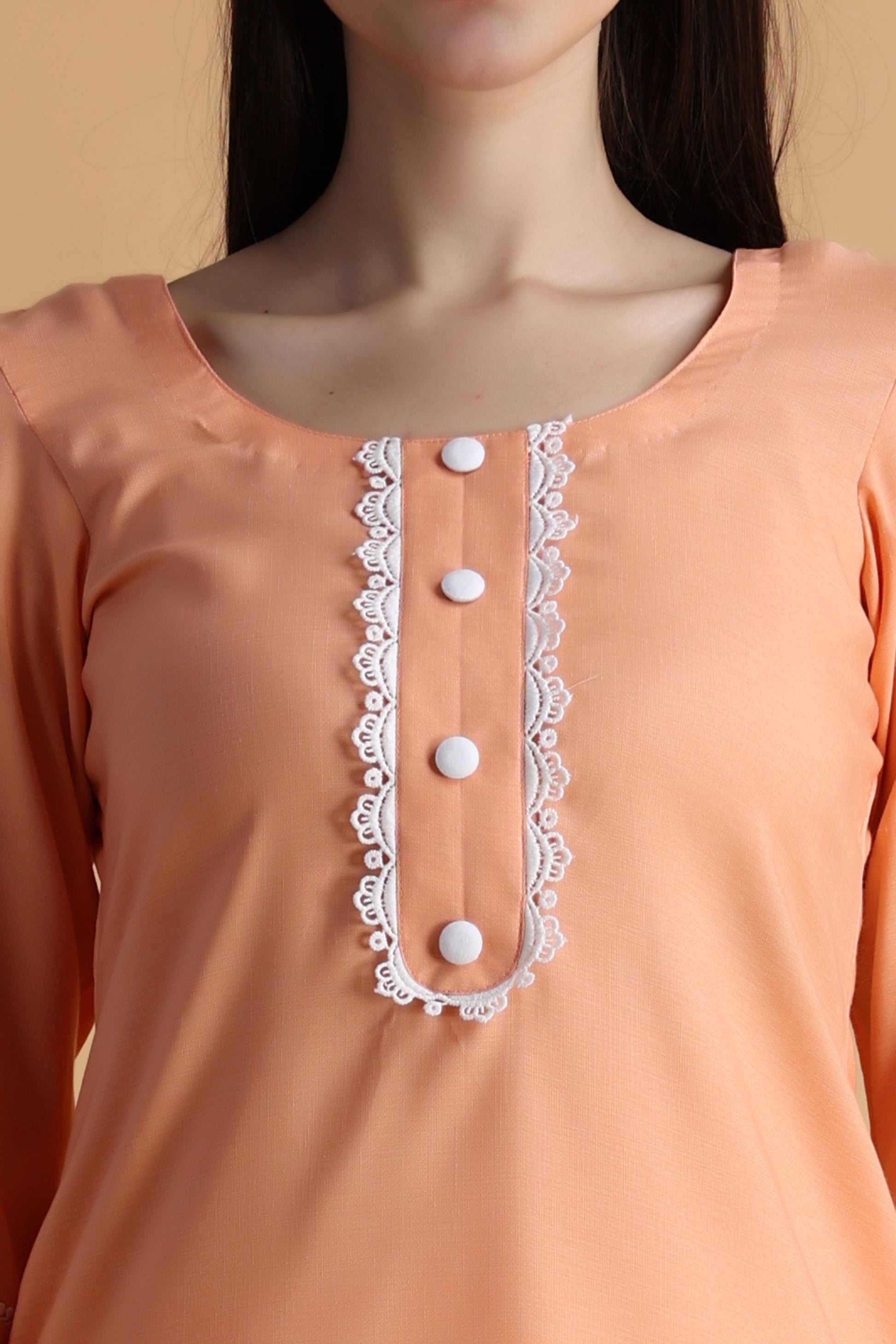 Women Plus Size Peach kurti and pant set | Apella