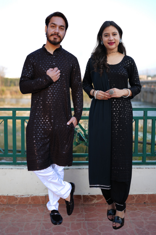 Starry Night Sequined Couple Outfit