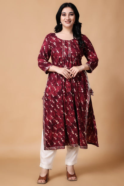 Woman Plus Size Grape Wine Foiled Nyra Set
