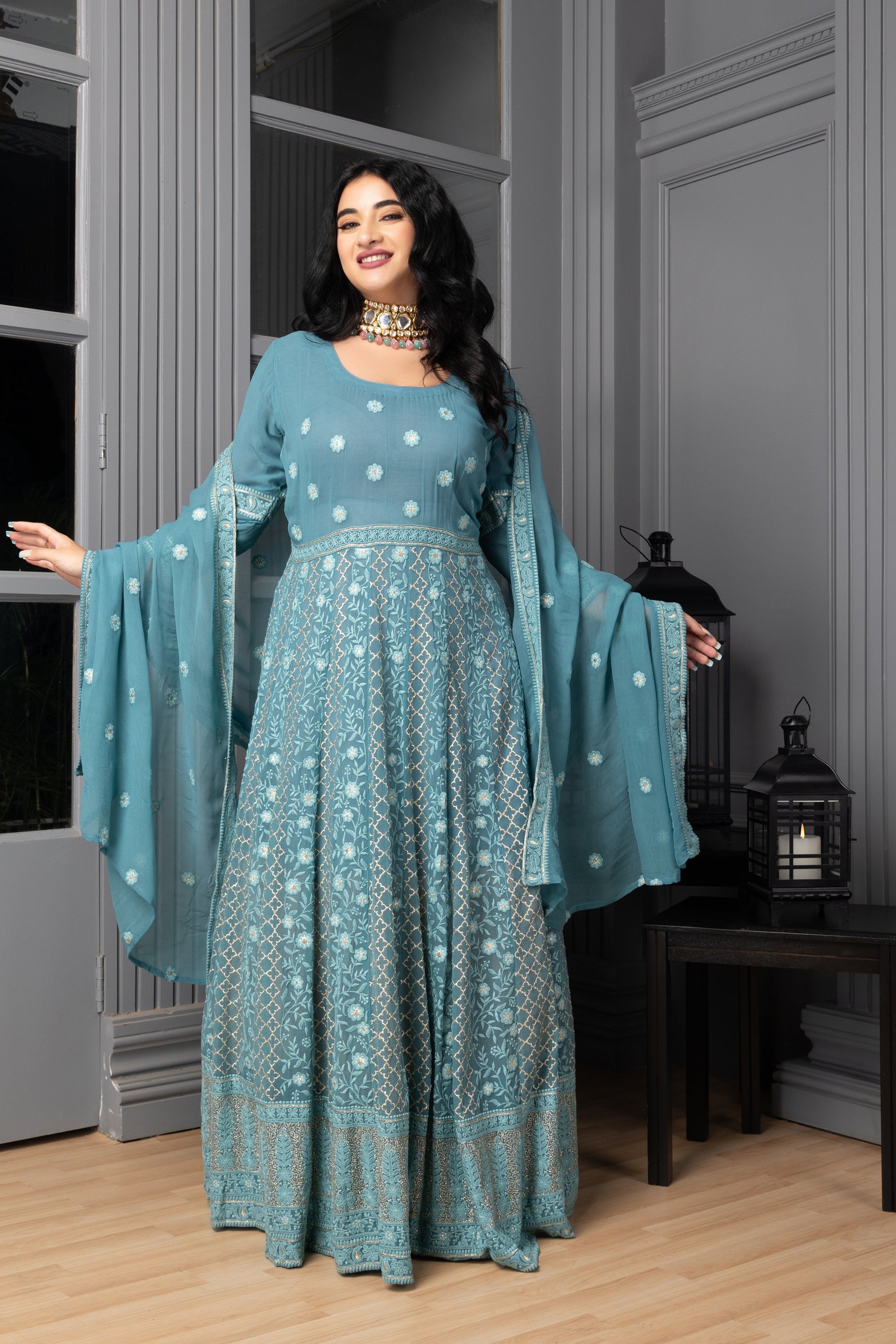 Women Plus Size Neelam Kshitij Lucknowi Dress