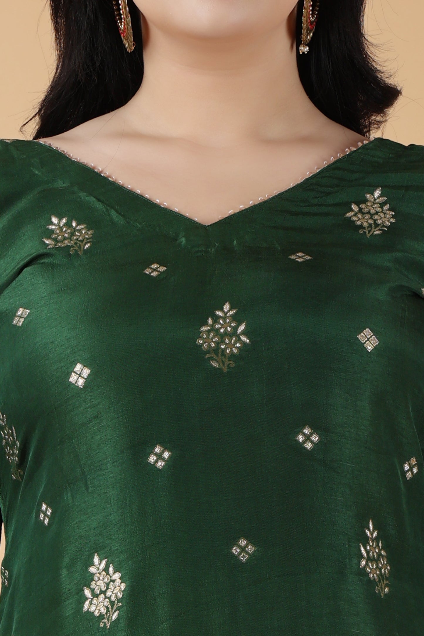 Green Vineyard Silk Dress Material