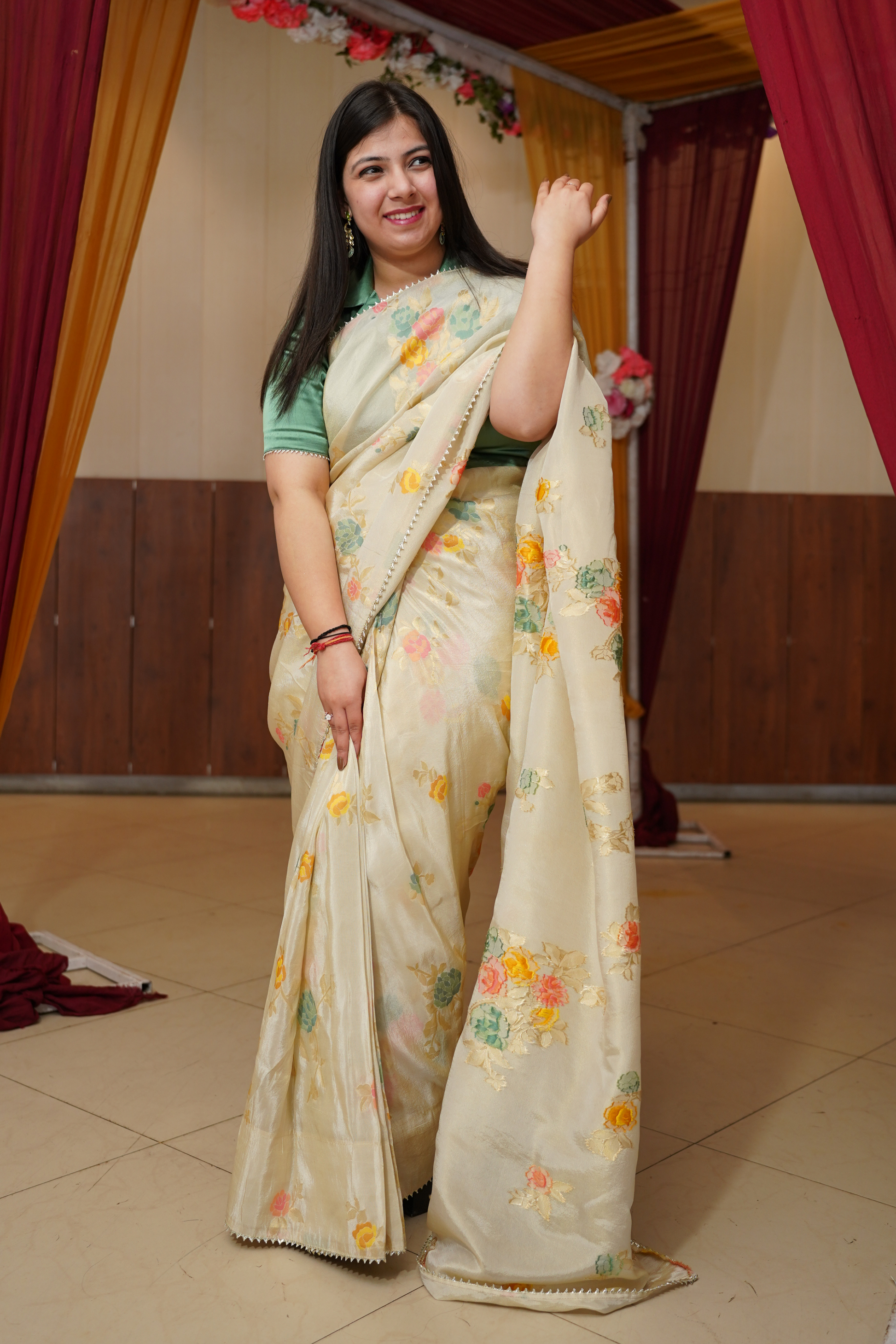 Floral Organza Saree