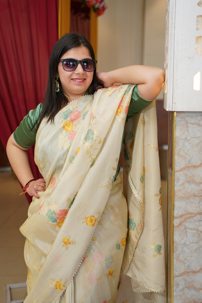 Floral Organza Saree
