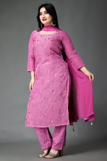 Women Plus Size Cherry Blossom Organza Suit Set