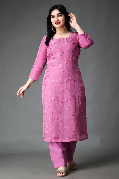 Women Plus Size Cherry Blossom Organza Suit Set