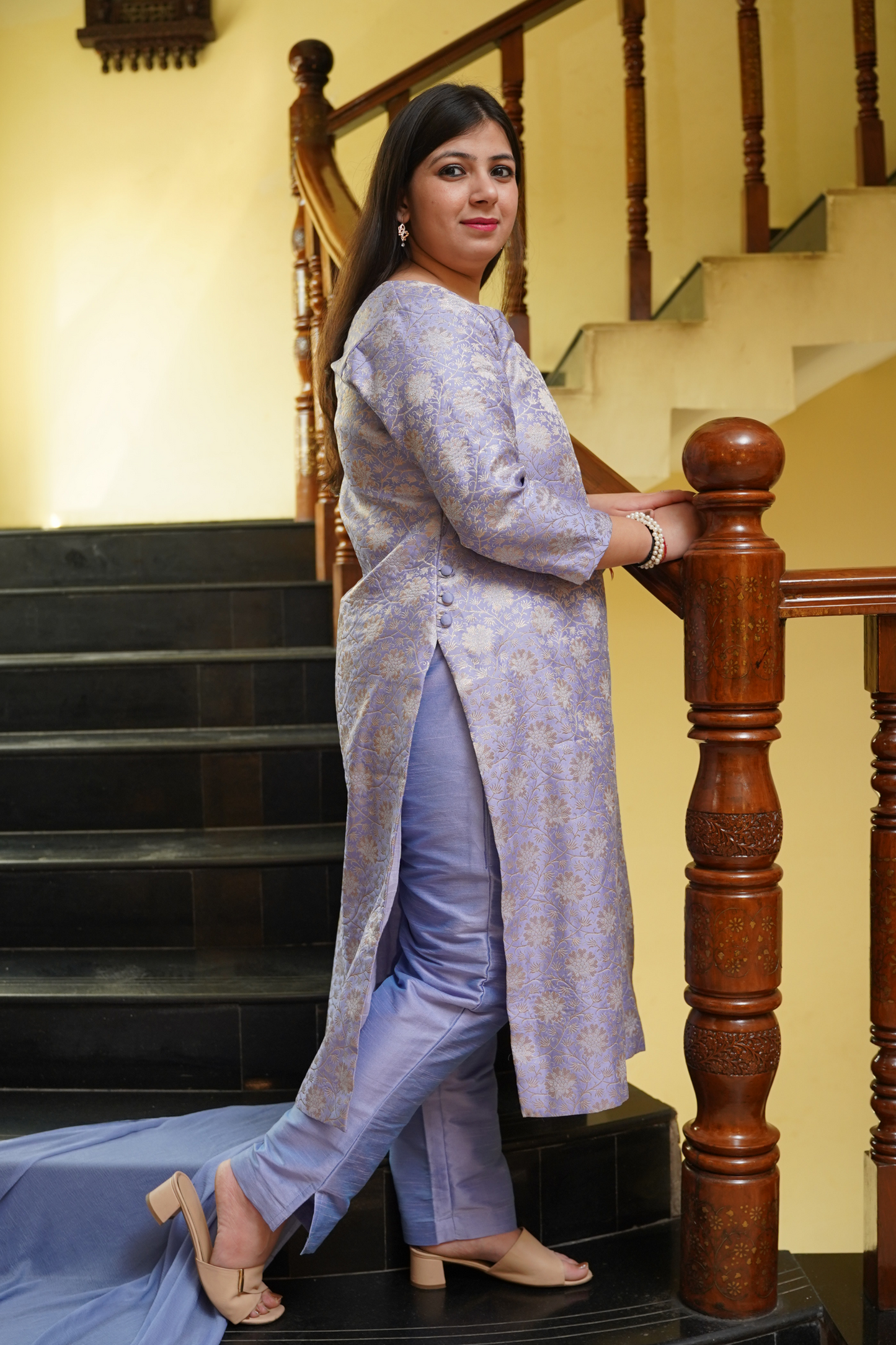 Lavender Luster Brocade Suit Set