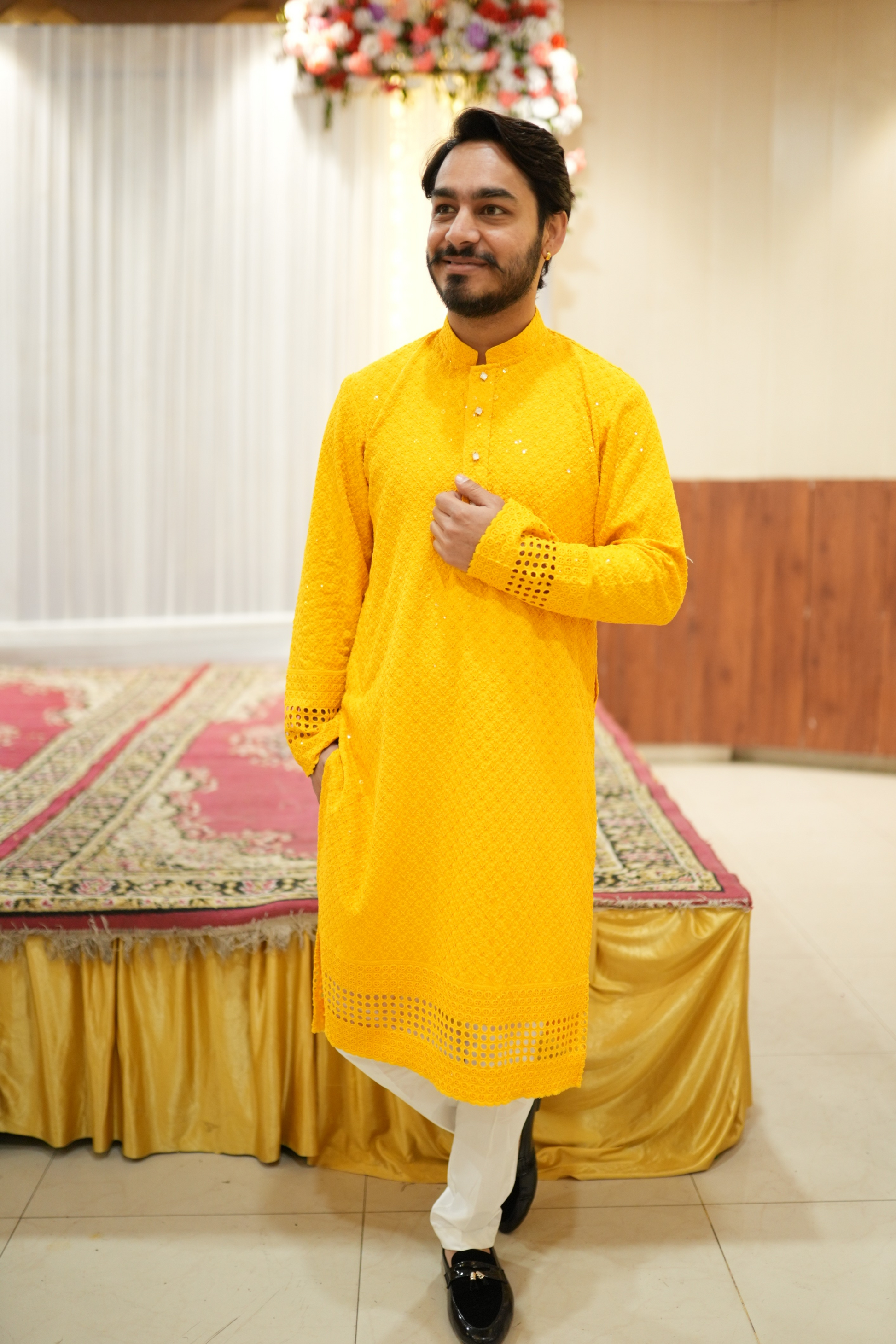 Yellow Kurta Pajama For Haldi
