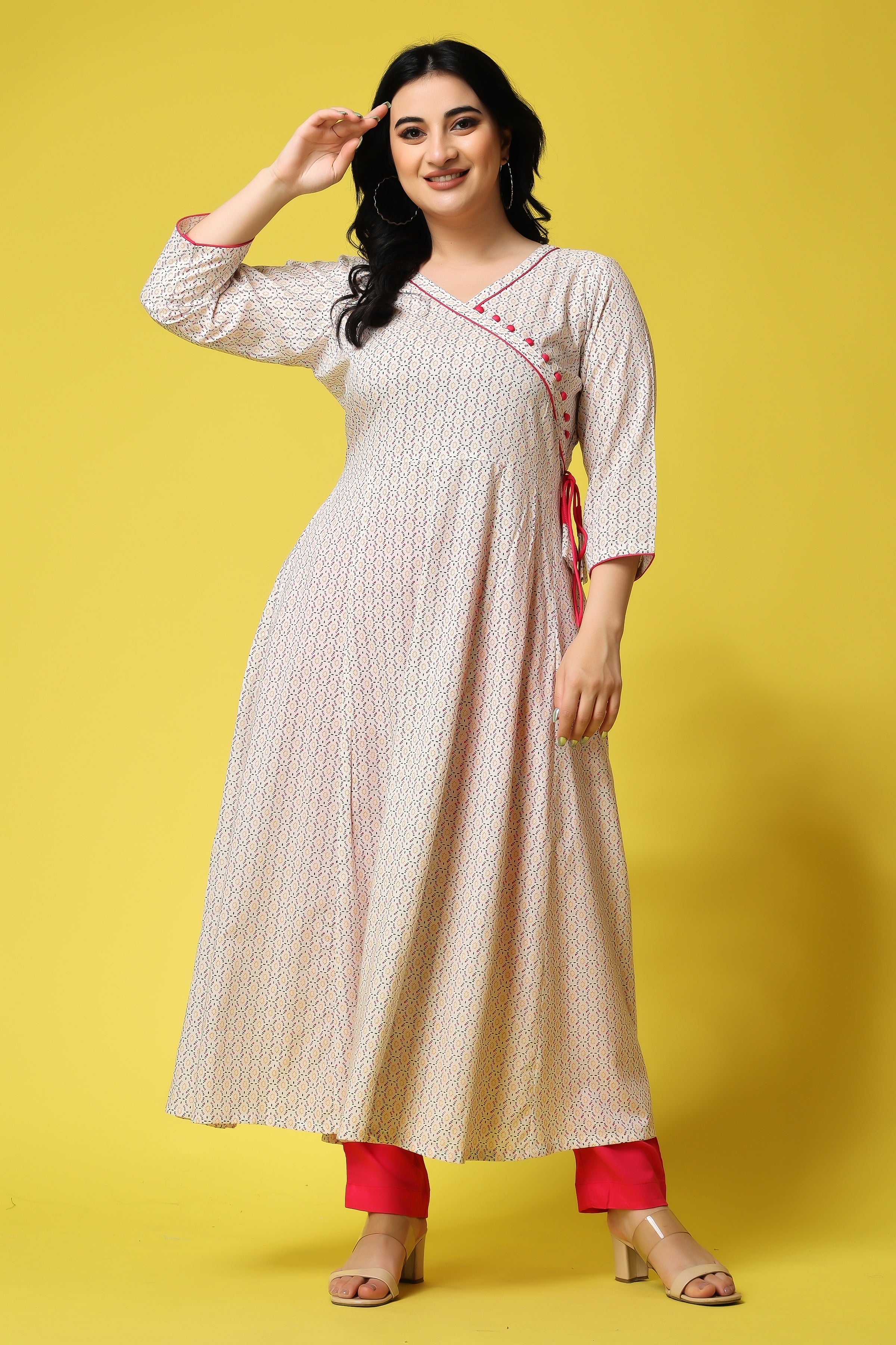 Buy Blue Pleated Polyester Angrakha Kurta For Women by Kiran Uttam Ghosh  Online at Aza Fashions. | Angrakha kurta for women, Angrakha kurta, Fashion