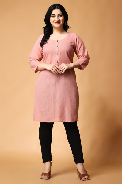 Pastel Pink Zari Woven Kurta