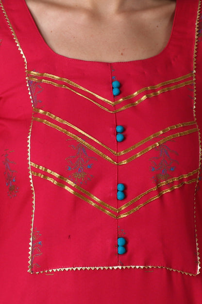 Woman Plus Size Pink Dazzling Kurta Set