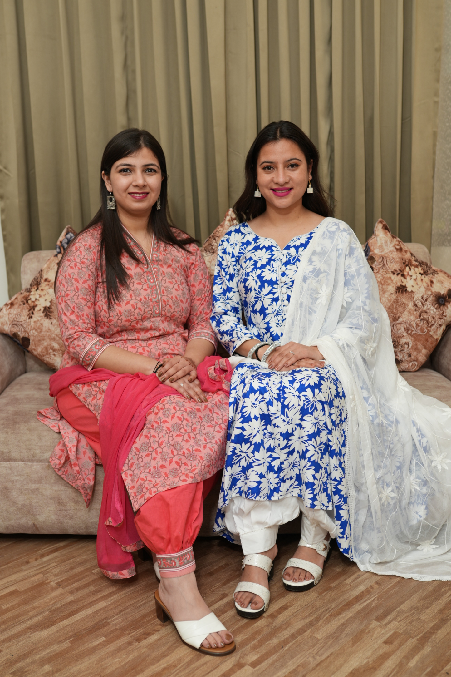 Blush Blossom Cotton Afghani Suit