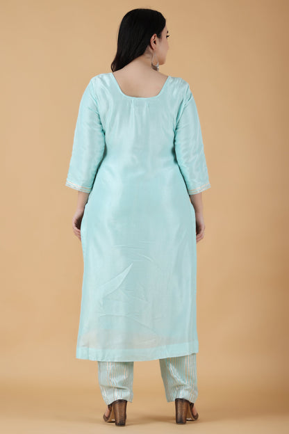 Blush Blue Silk Dress Material