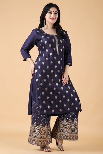 Stellar Blue Silk Dress Material