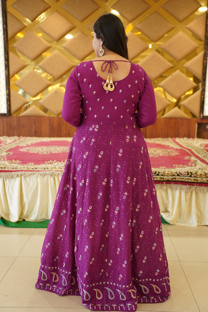 Radiant Purple Georgette Dress with Dupatta
