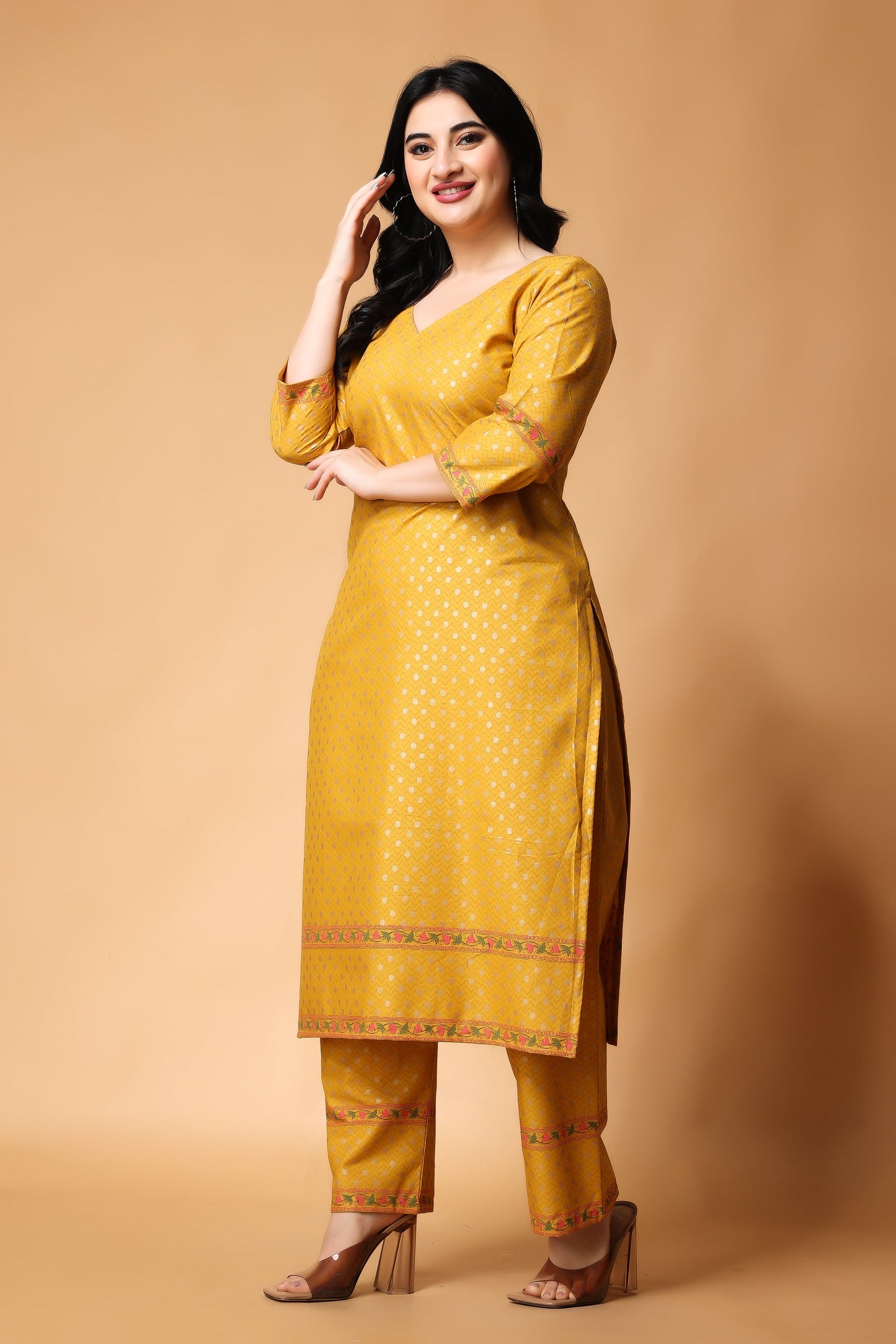 Summer Radiance Foiled Kurta Set
