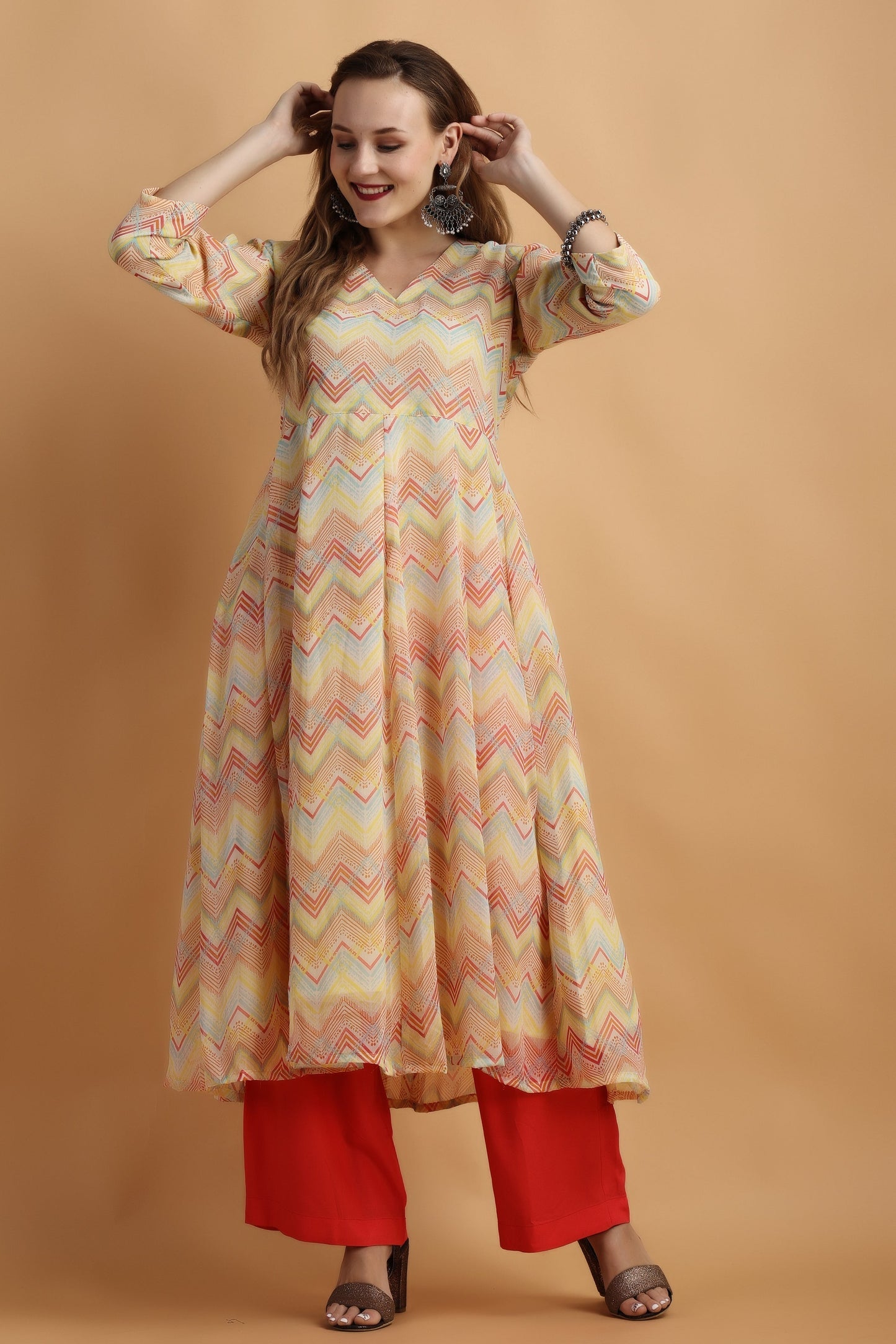 Women Plus Size Multicolor party wear anarkali suit | Apella